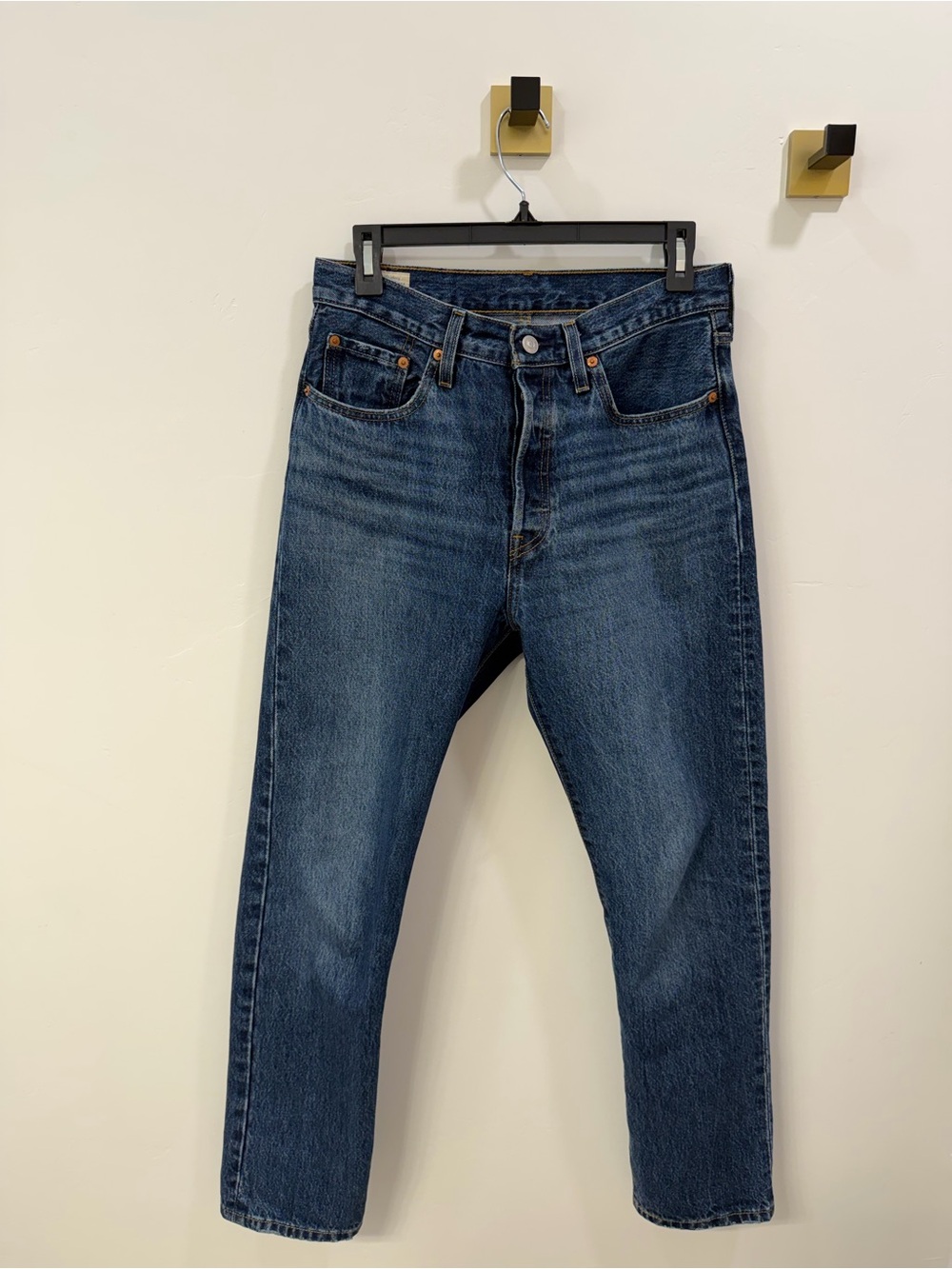 Classic Women’s Dark Blue Levi’s 501 Straight-Leg Jeans
